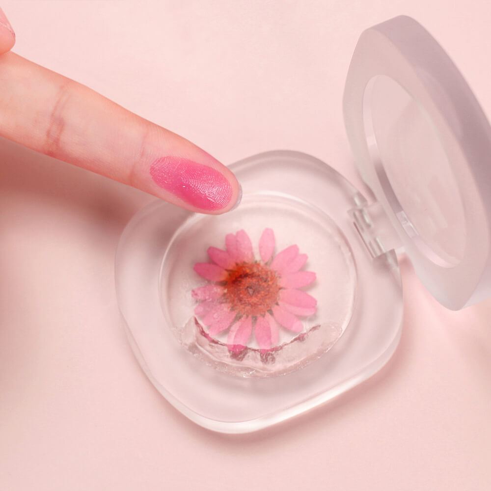 2 color jelly blush rouge cream lip cheek lipstick permanent real flower temperature change