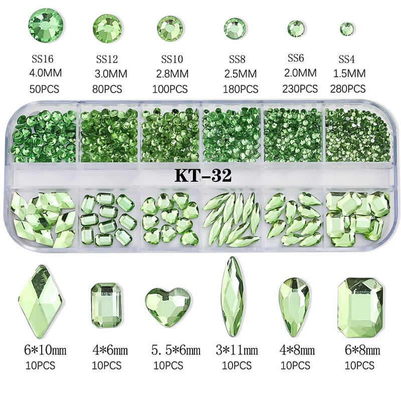 6 color nails decoration diy crystal rhinestones art nail gems