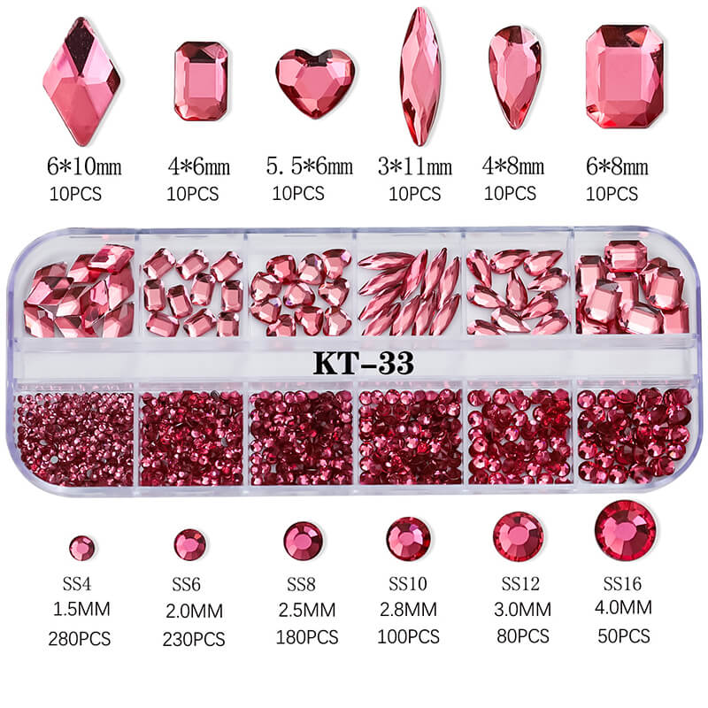 6 color nails decoration diy crystal rhinestones art nail gems