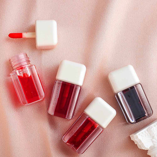 4-color Fruit Juice Lip Stain Jelly Lip and Cheek Tint Moisturizing Natural
