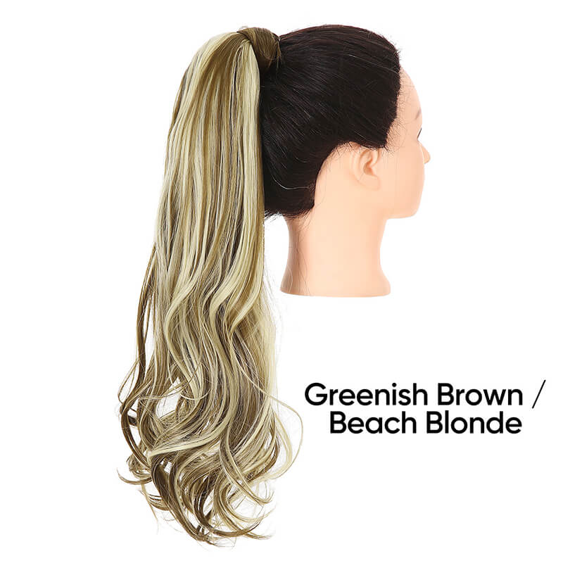 17 colors wigs hair extensions strapped ponytail long curly hair 50cm