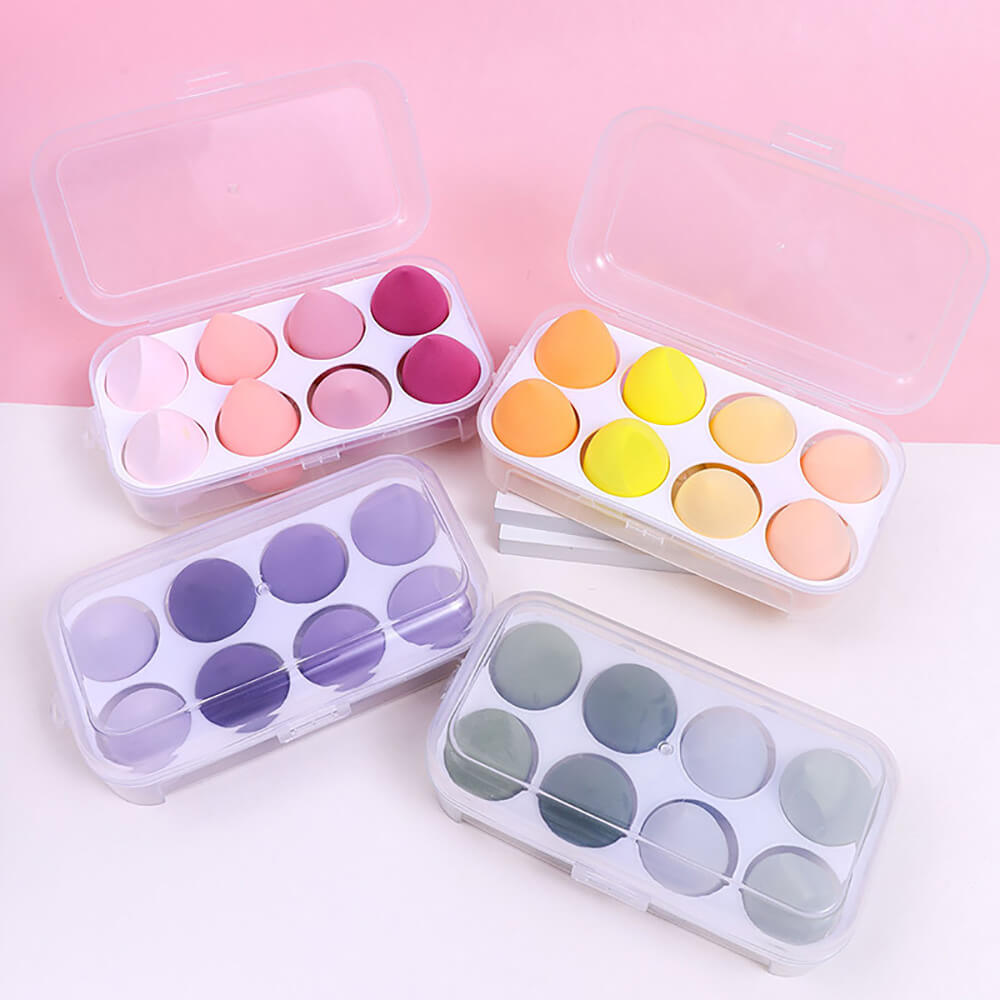 8 in 1 makeup sponge soft beauty blender bouncy puff various colors