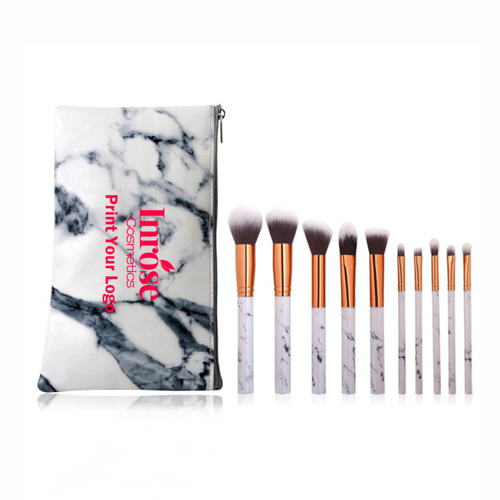 10 pcs makeup brush set marble brush soft portable