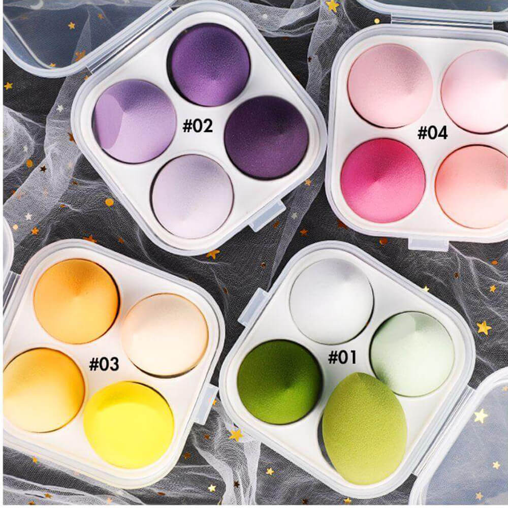 4 in 1 makeup sponge beauty blender bouncy puff various colors