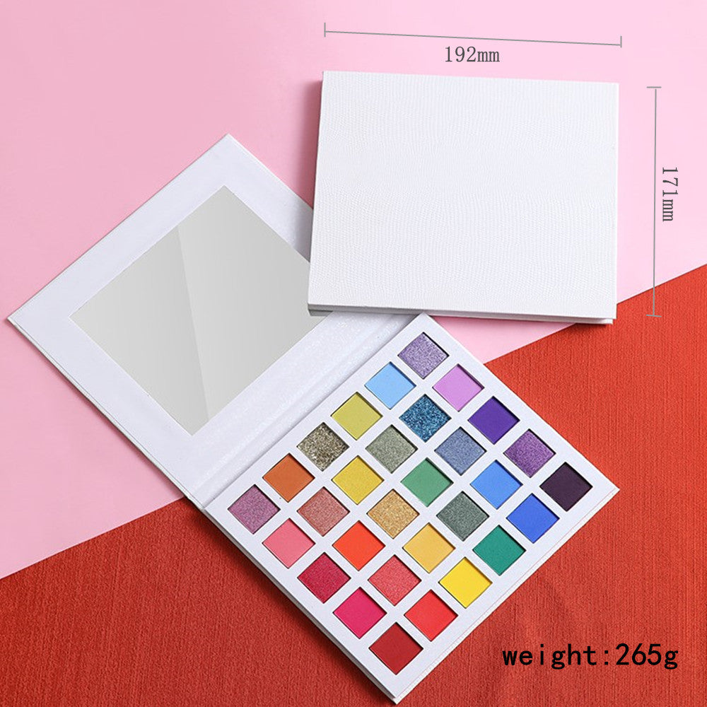 Palette de 30 fards à paupières mats longue tenue aux couleurs de l'arc-en-ciel