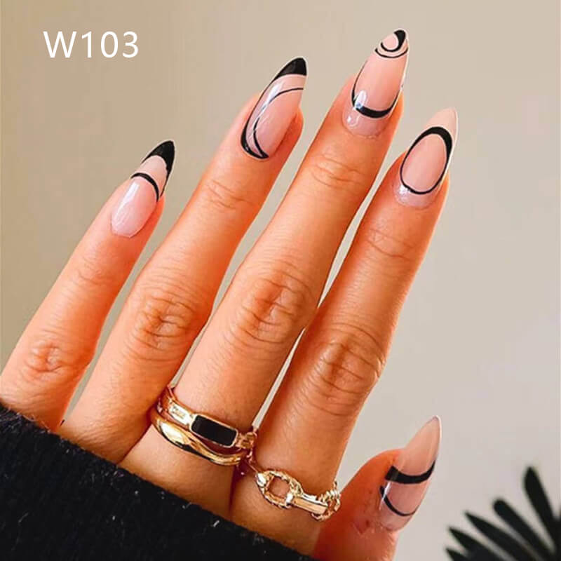 Press on nails long ballet false nails french butterfly diversified