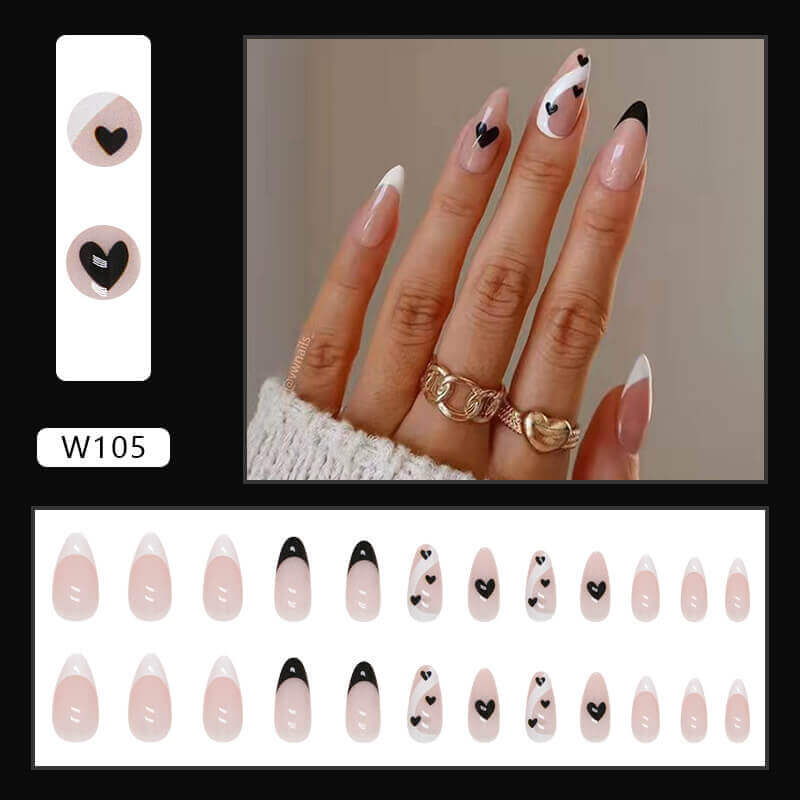 Press on nails long ballet false nails french butterfly diversified