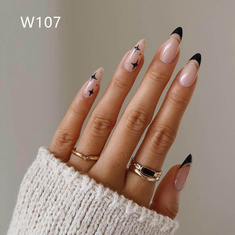 Press on nails long ballet false nails french butterfly diversified