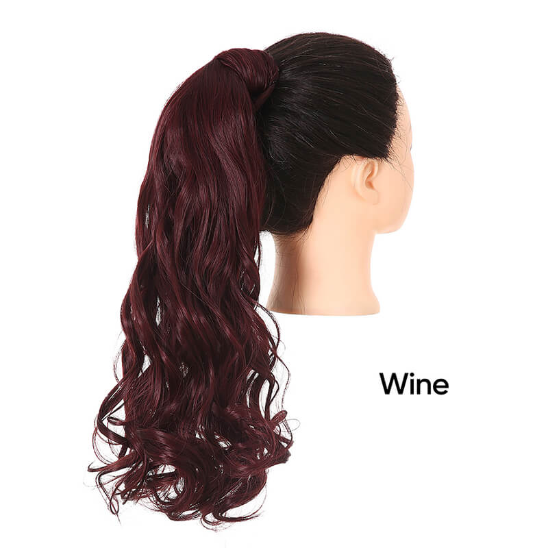 17 colors wigs hair extensions strapped ponytail long curly hair 50cm
