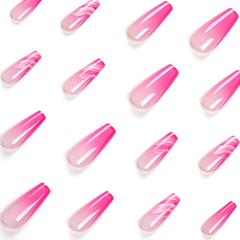French manicure wearable nail art nail stickers ballet nail tips 24pcs