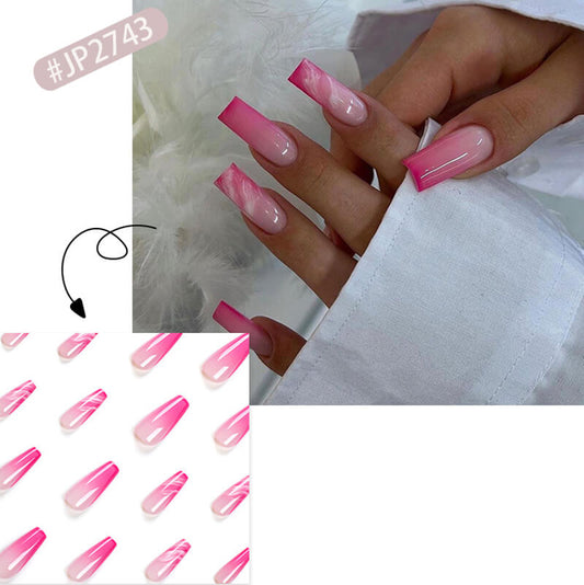 French manicure wearable nail art nail stickers ballet nail tips 24pcs