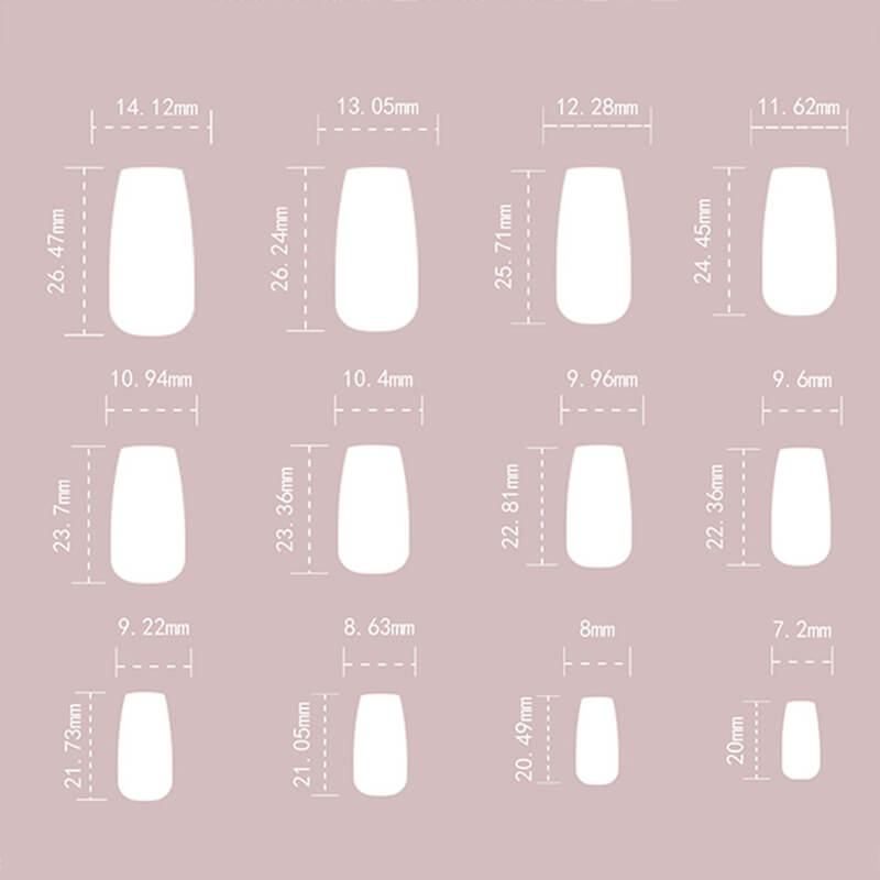 Pink cute nail art wear nail tips bow long flower nail stickers 24pcs
