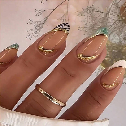 Nails fake nails wearable manicure French style nail art finished nails