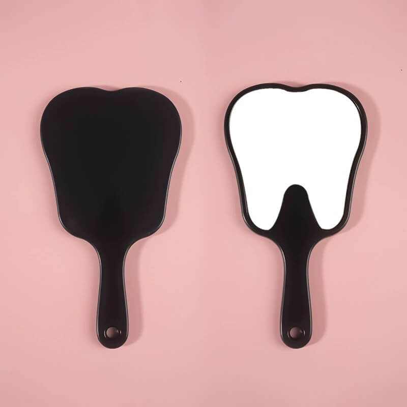 6 color makeup mirror cute teeth handle mirror advertising dental handheld 16*8.5cm