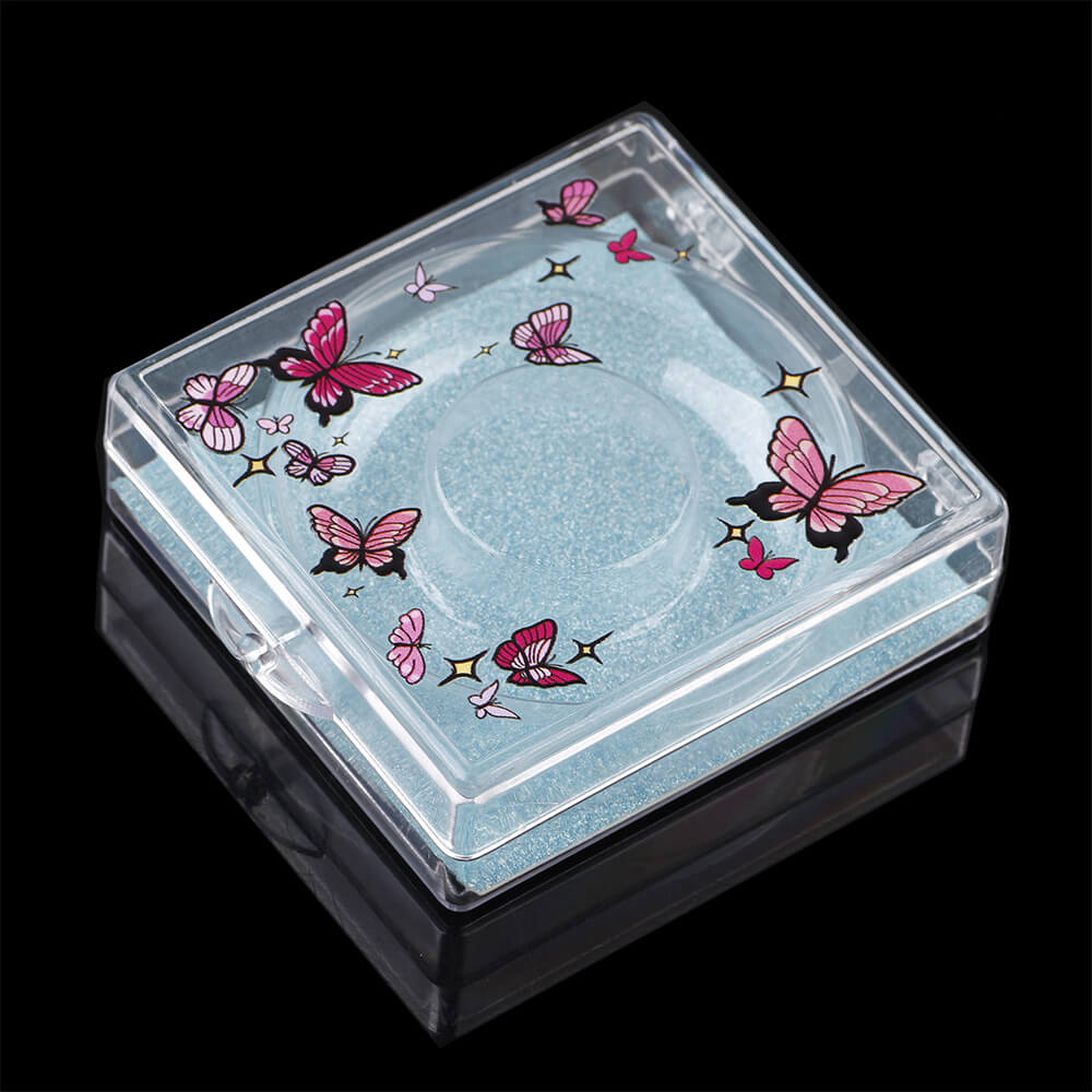 12 color butterfly eyelash packaging box square new lash storage box