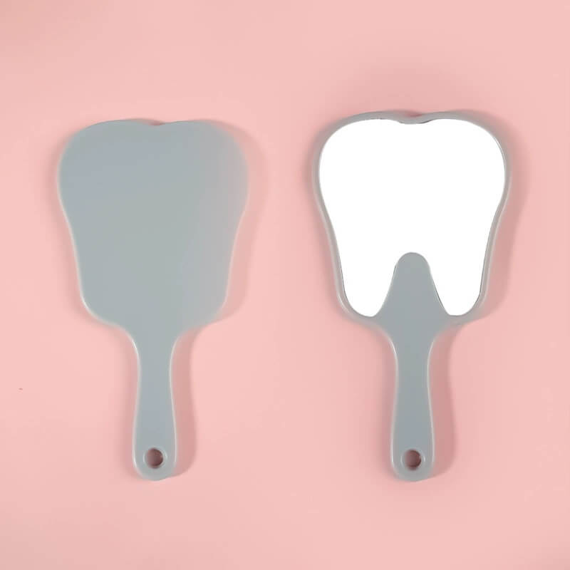 6 color makeup mirror cute teeth handle mirror advertising dental handheld 16*8.5cm