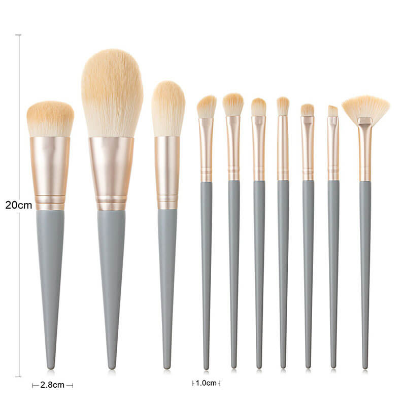 10 pcs blue makeup brush set soft brushes portable beauty tool