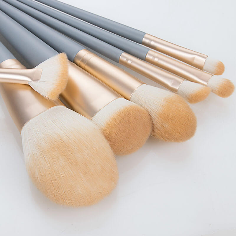 10 pcs blue makeup brush set soft brushes portable beauty tool