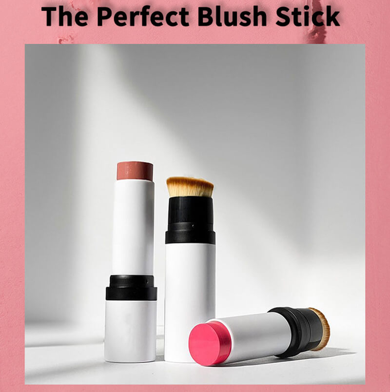 5 color cream blush stick double-ended blusher with brush waterproof