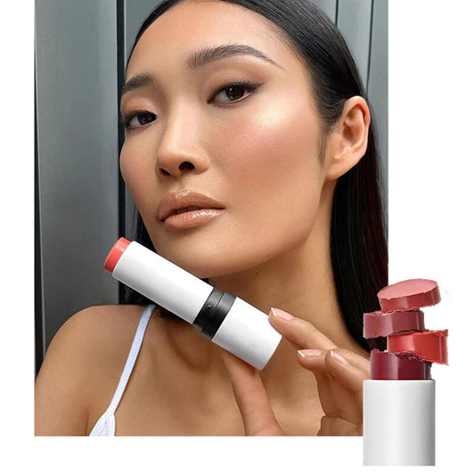 5 color cream blush stick double-ended blusher with brush waterproof