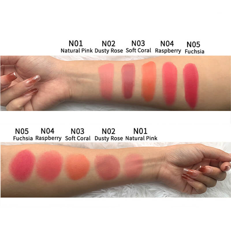5 color cream blush stick double-ended blusher with brush waterproof