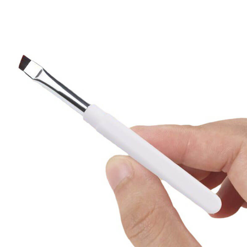White makeup brush silicone lip eyebrow eyeliner brushes portable