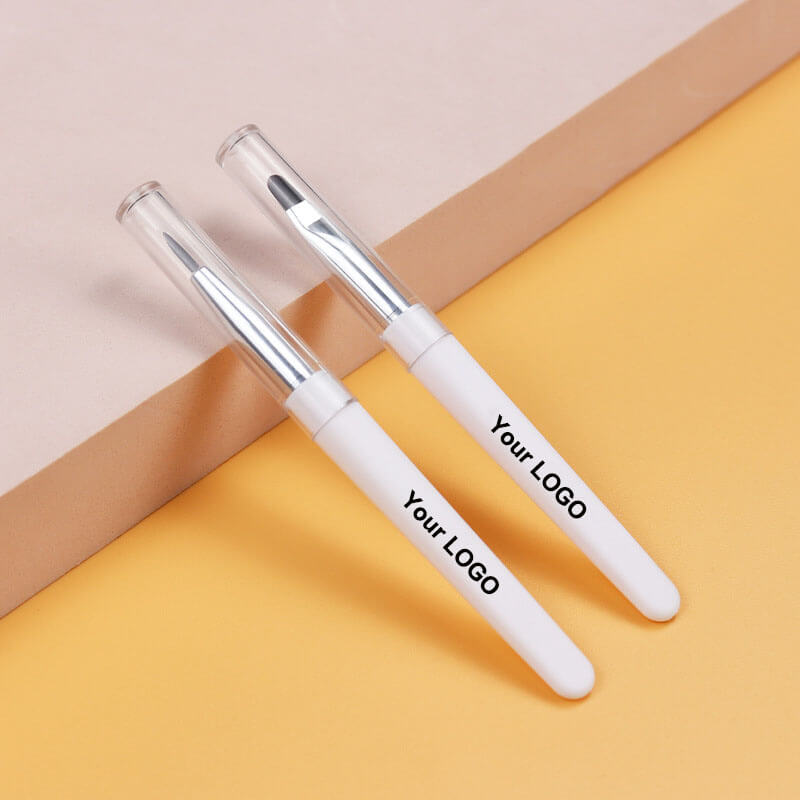 White makeup brush silicone lip eyebrow eyeliner brushes portable