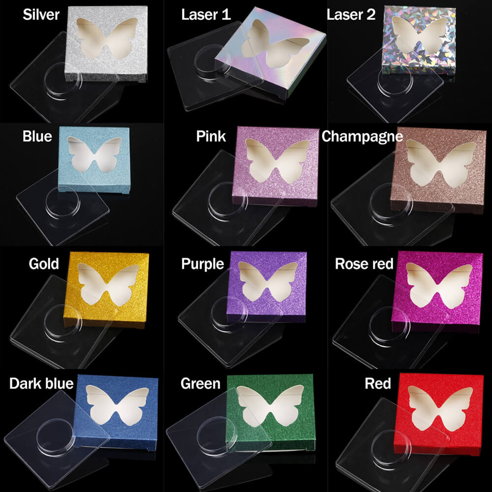 12 color butterfly eyelash box square lash packaging box fashion style