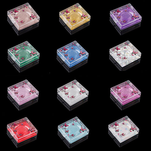 12 color butterfly eyelash packaging box square new lash storage box
