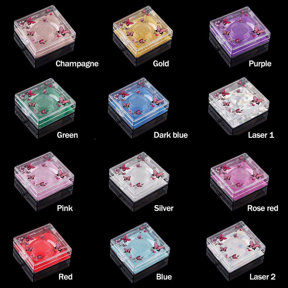 12 color butterfly eyelash packaging box square new lash storage box
