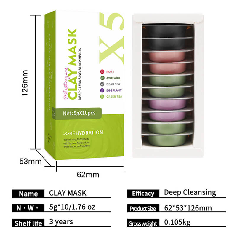 Face mask clay mask mud mask avocado green tea rose deep pore clean
