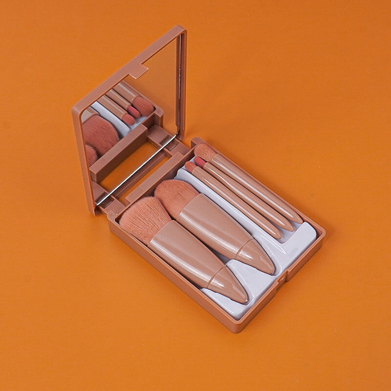 5 pcs makeup brush with mirror eyeshadow foundation powder brushes