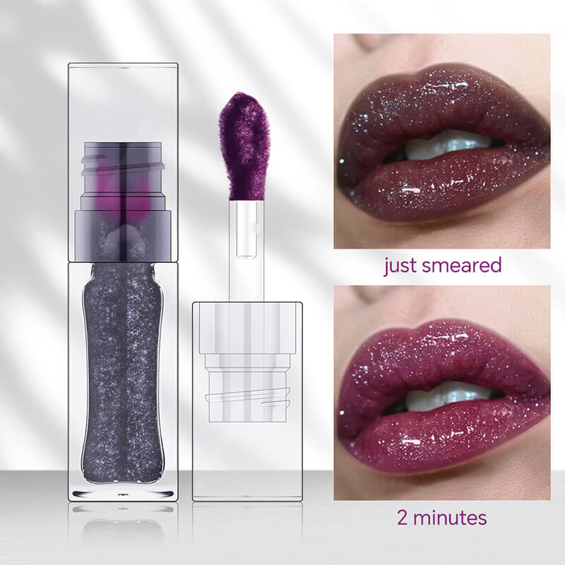 3 color lip oil glitter color change moisturizing lip essence oil