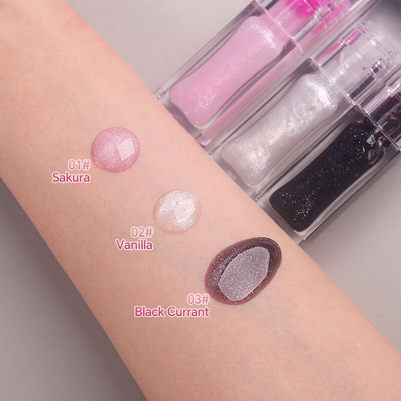 3 color lip oil glitter color change moisturizing lip essence oil