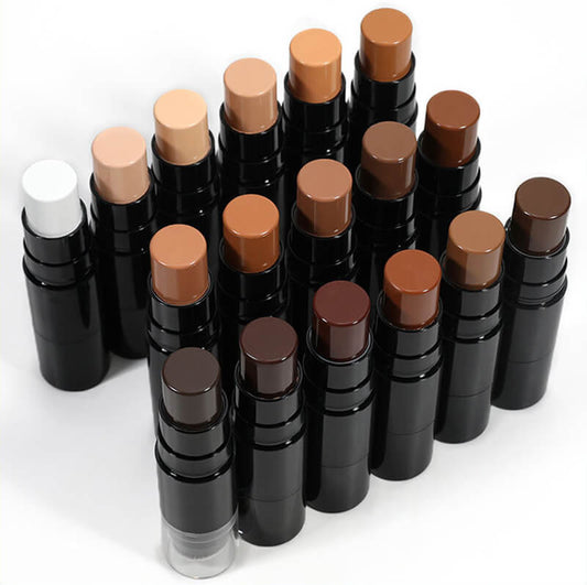 19 color concealer contour stick with brush waterproof full cover black tube