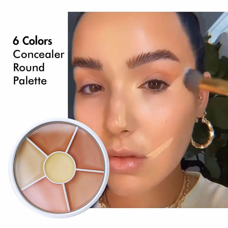 6 color concealer contour palette no-sticky full coverage moisturizing
