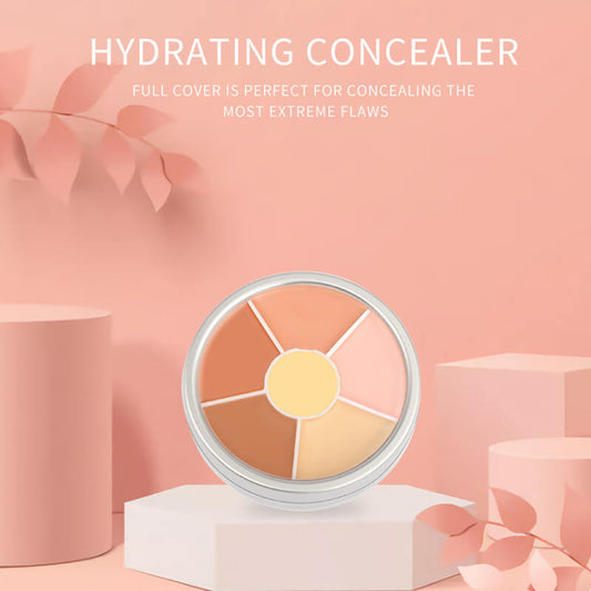 6 color concealer contour palette no-sticky full coverage moisturizing