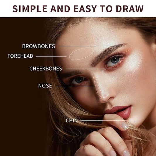 5 color 2-in-1 contour highlighter blush palette pearlescent powder vegan