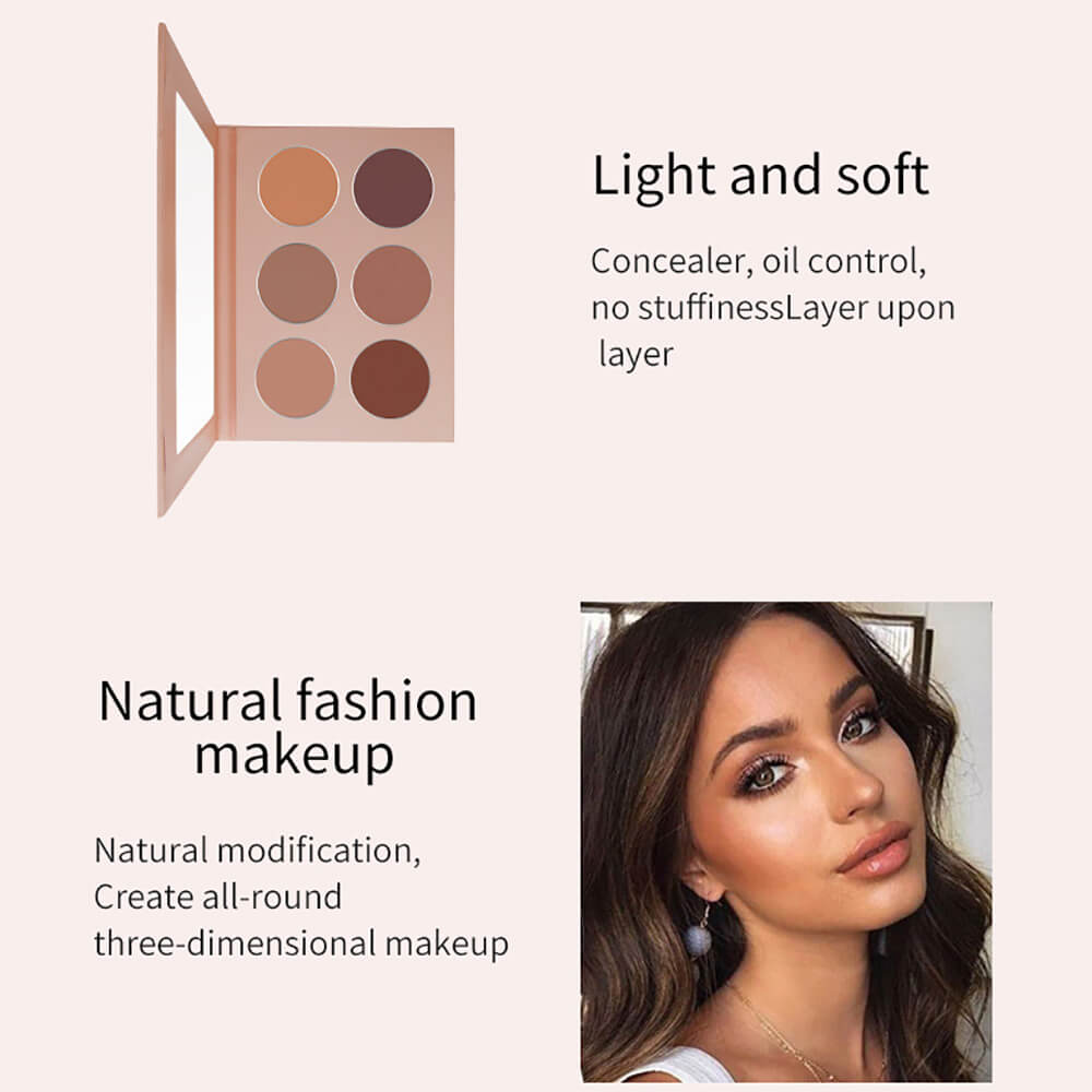 6 color contour palette face nose shadow long lasting private label