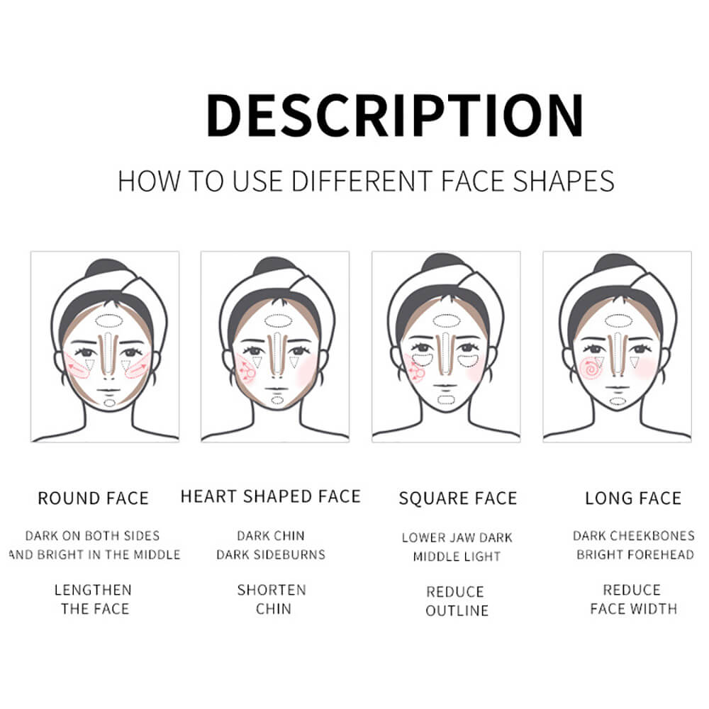 6 color contour palette face nose shadow long lasting private label
