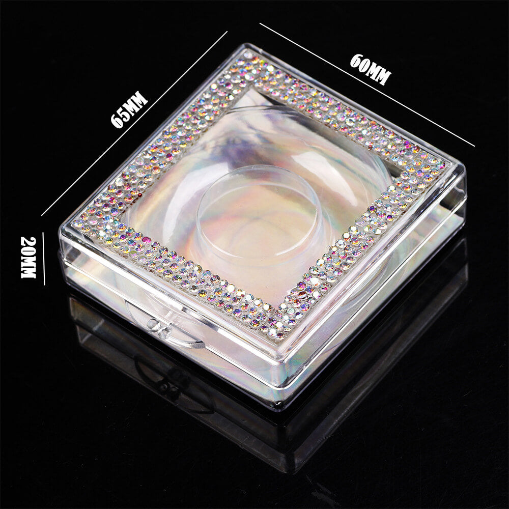 12 color diamond eyelash box square storage eyelash packaging box