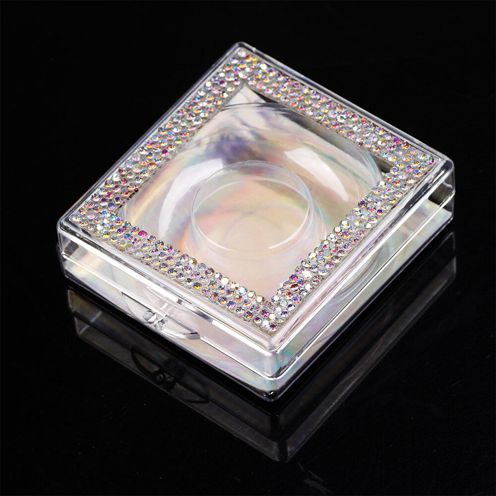 12 color diamond eyelash box square storage eyelash packaging box