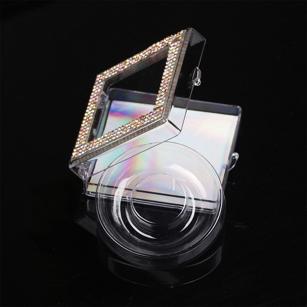 12 color diamond eyelash box square storage eyelash packaging box