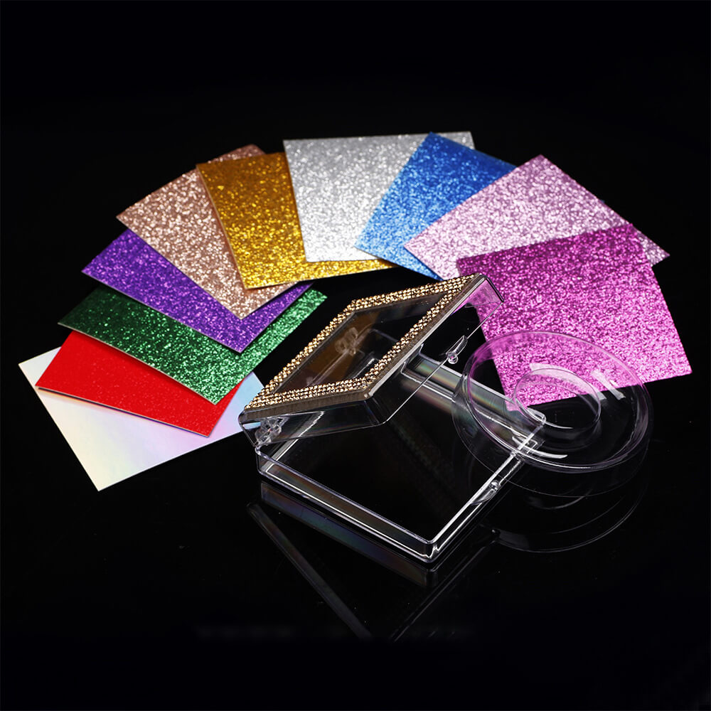 12 color diamond eyelash box square storage eyelash packaging box