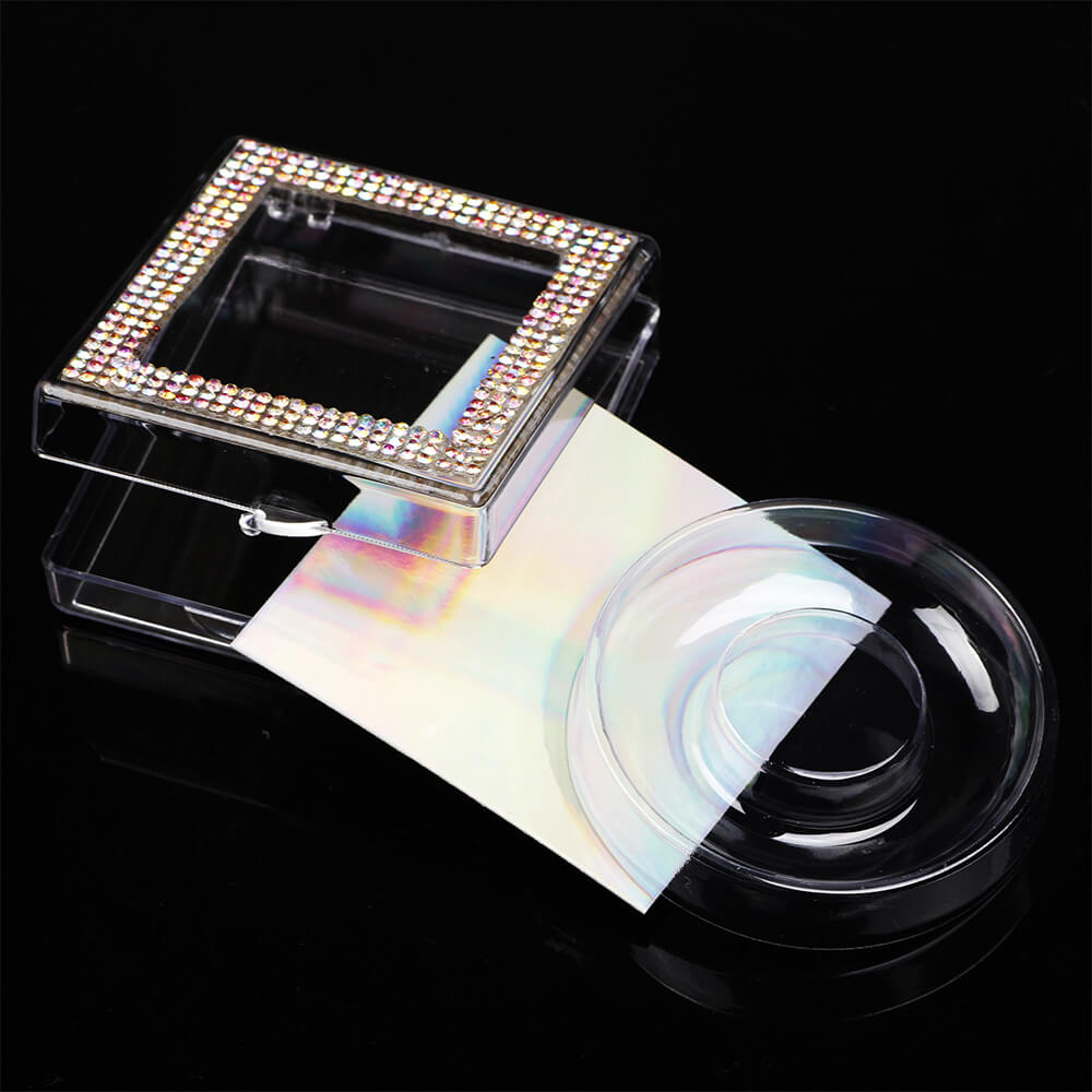12 color diamond eyelash box square storage eyelash packaging box