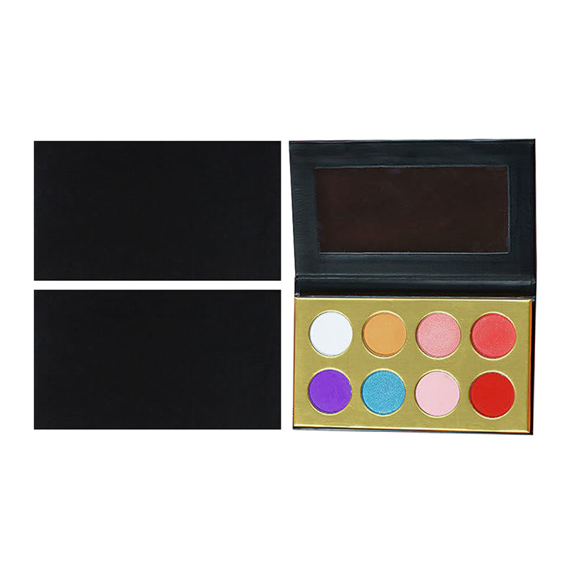 8 color DIY black eyeshadow palette matte shimmer glitter high pigmented