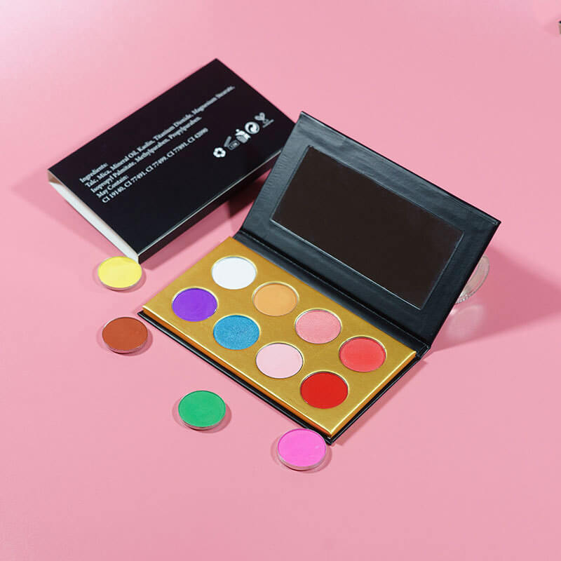 8 color DIY eyeshadow palette matte shimmer glitter high pigmented