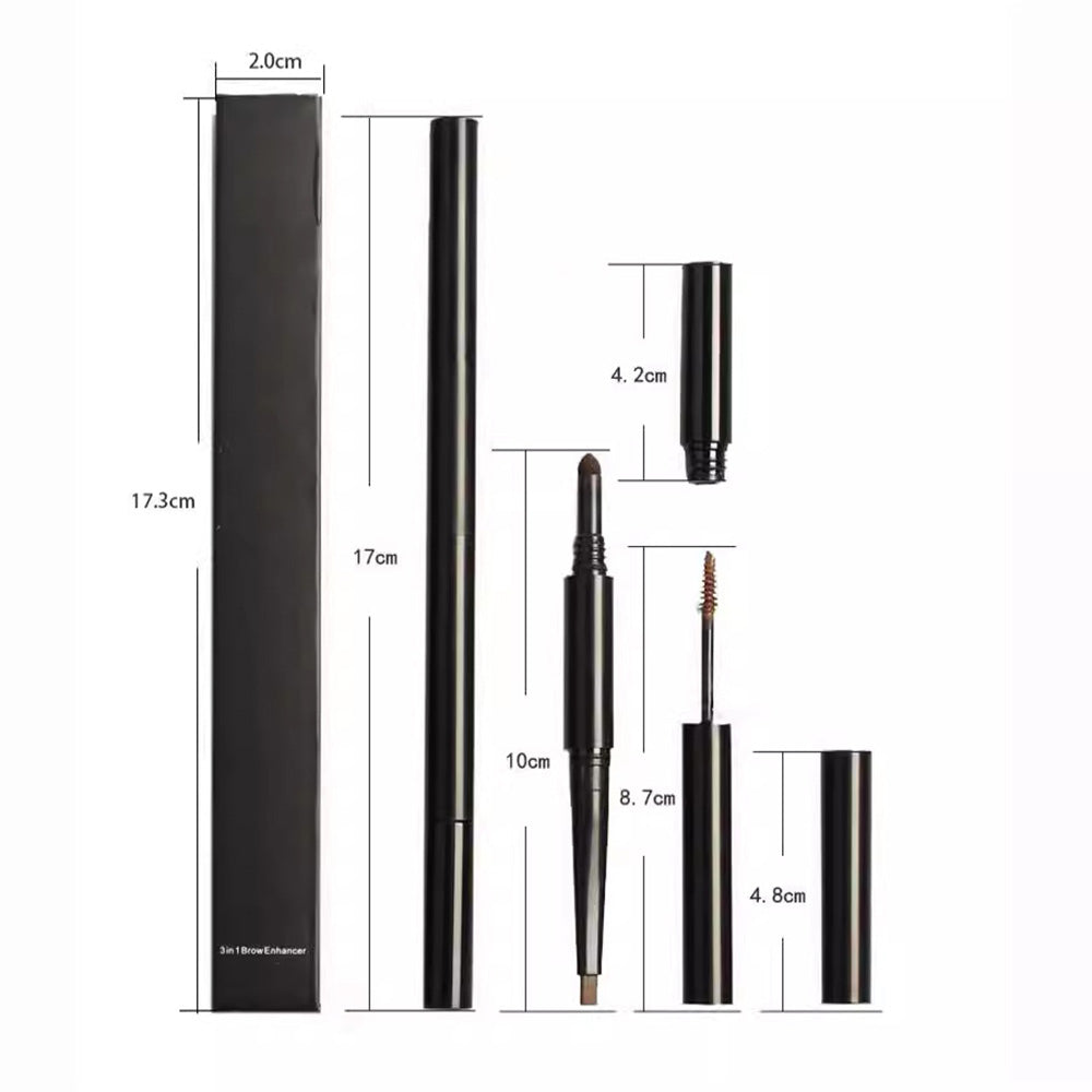 4 Color 3 In 1 Eyebrow Pencil Brow Pen Multi-Function Waterproof Long Lasting