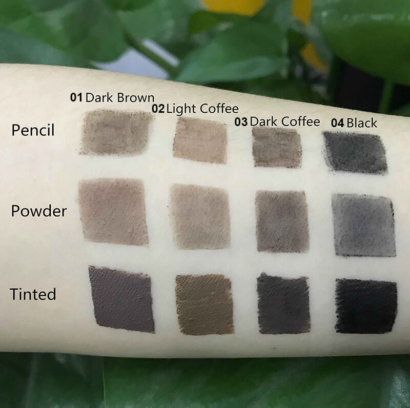 4 color eyebrow pencil 3 in 1 brow pen multi-function waterproof