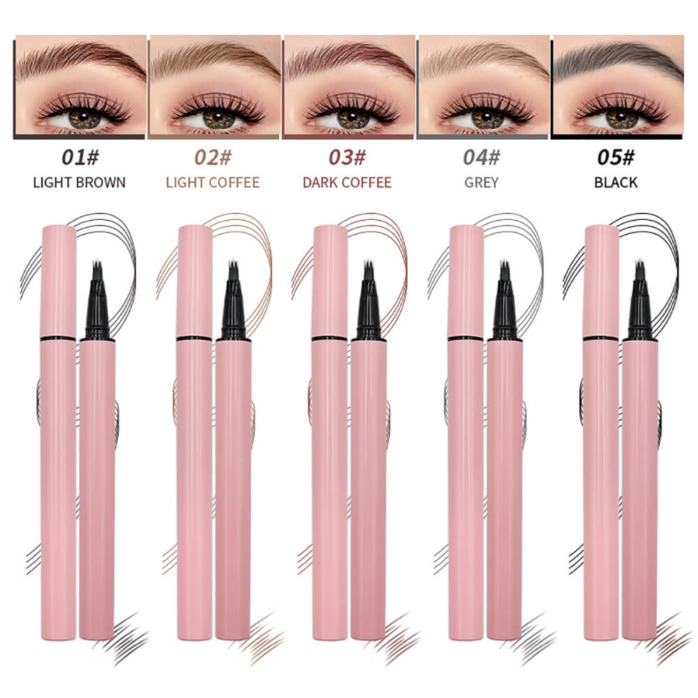 5 color liquid eyebrow pencil waterproof non-smudge four-pronged brow pen